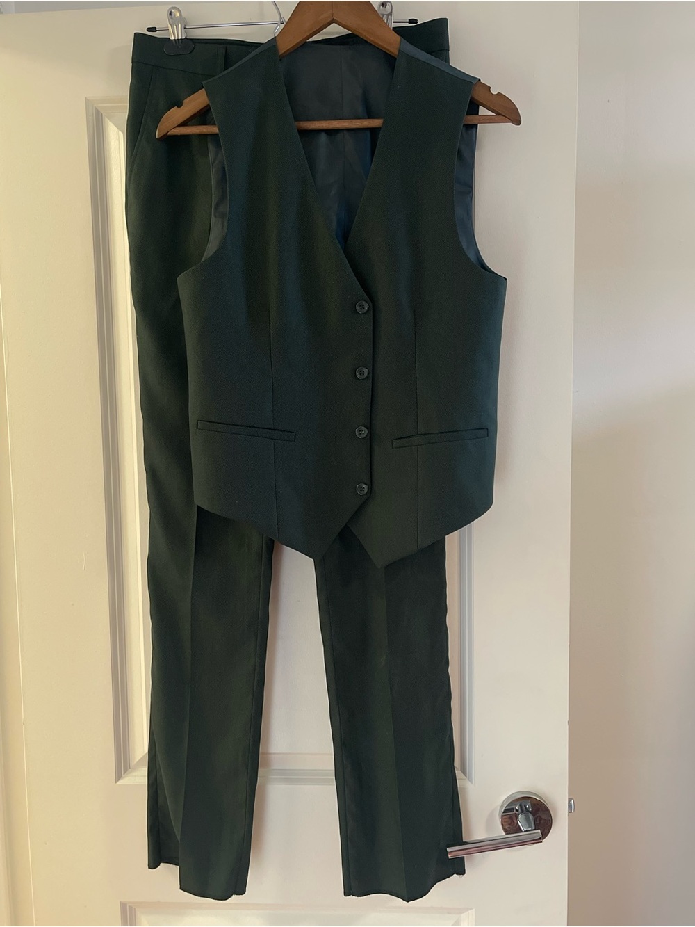 Dark Green Tailored Vest and Pants Set